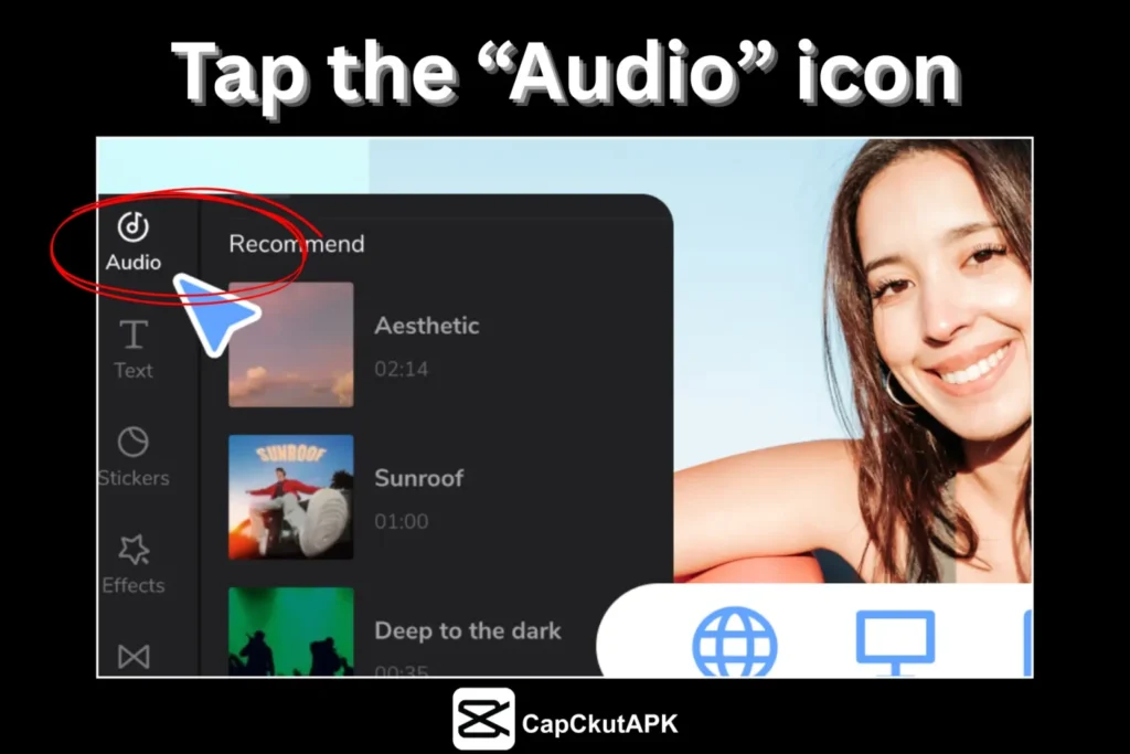 Tap the Audio icon 1536x1024 1