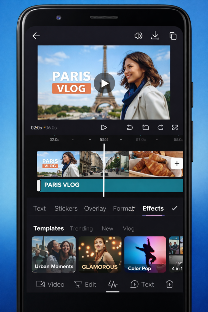 Editing a Paris vlog video