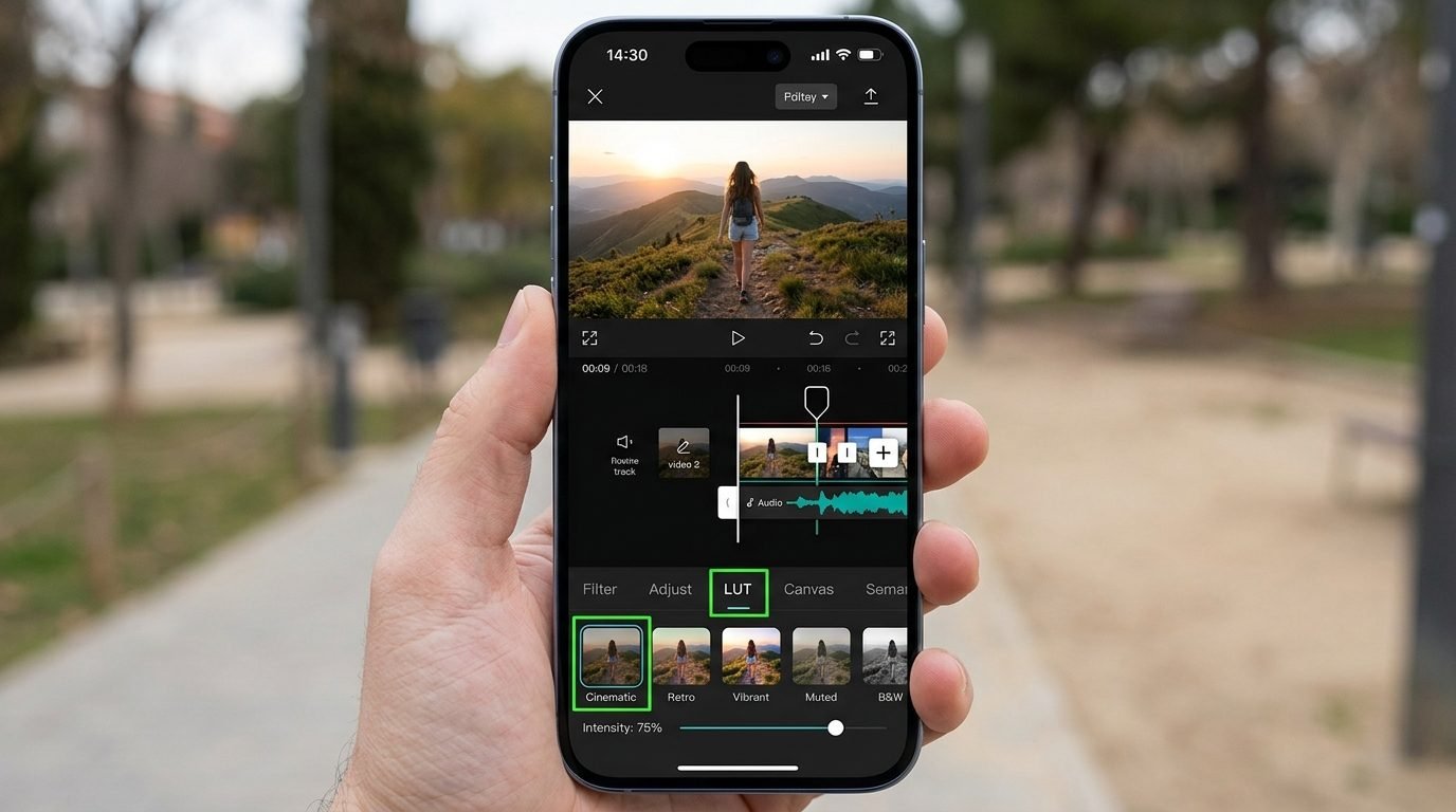 CapCut editing timeline LUT 202605221645