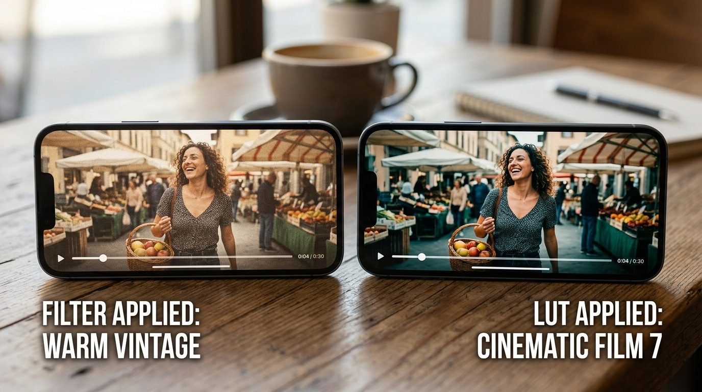 Phones showing filter and LUT 202605221826