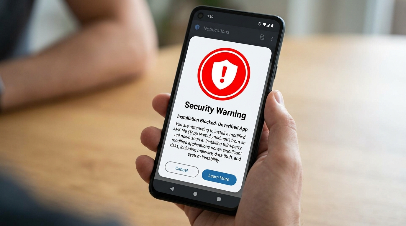 Red security icon on phone 202605102337